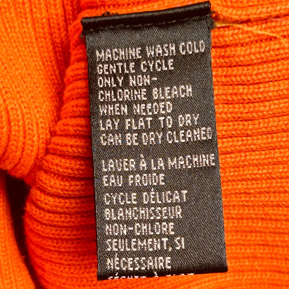 VTG Lauren Ralph Lauren Orange 🍊 Rib Knit Turtleneck Large - Picture 10 of 10